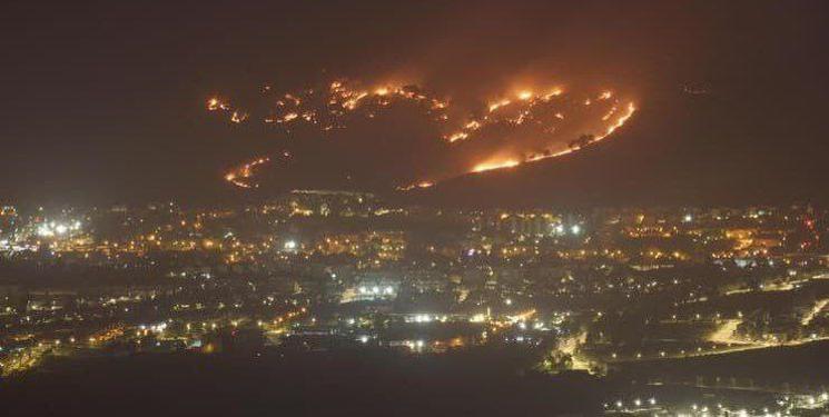 آتش‌سوزی گسترده در پی حمله حزب‌الله به فلسطین اشغالی