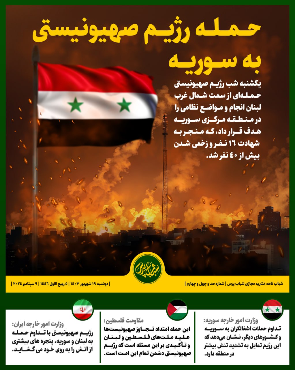 حمله رژیم صهیونیستی به سوریه 