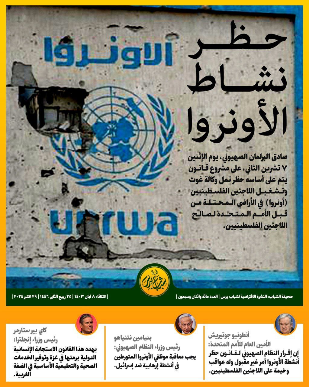 تم حظر نشاط الأونروا!